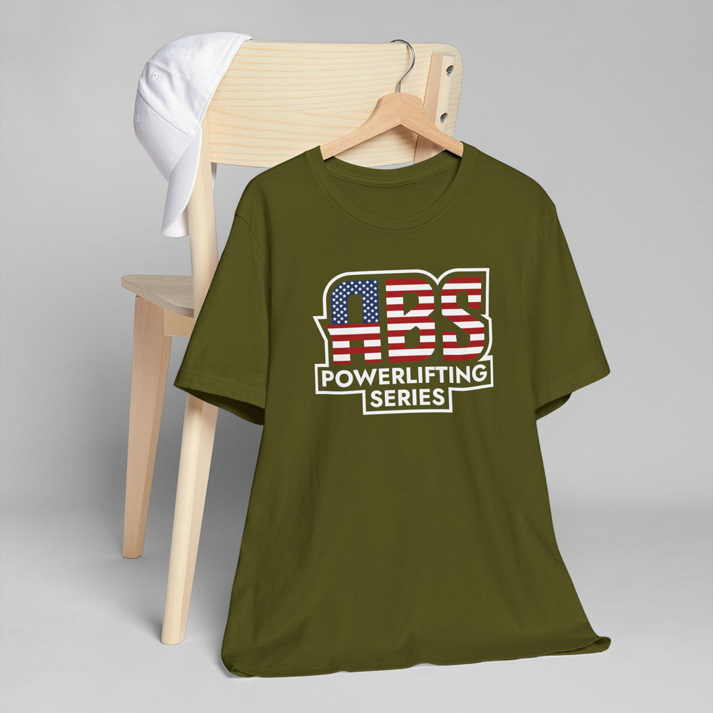 Powerlifting T-Shirt — "ABS Powerlifting Series" USA Flag Design