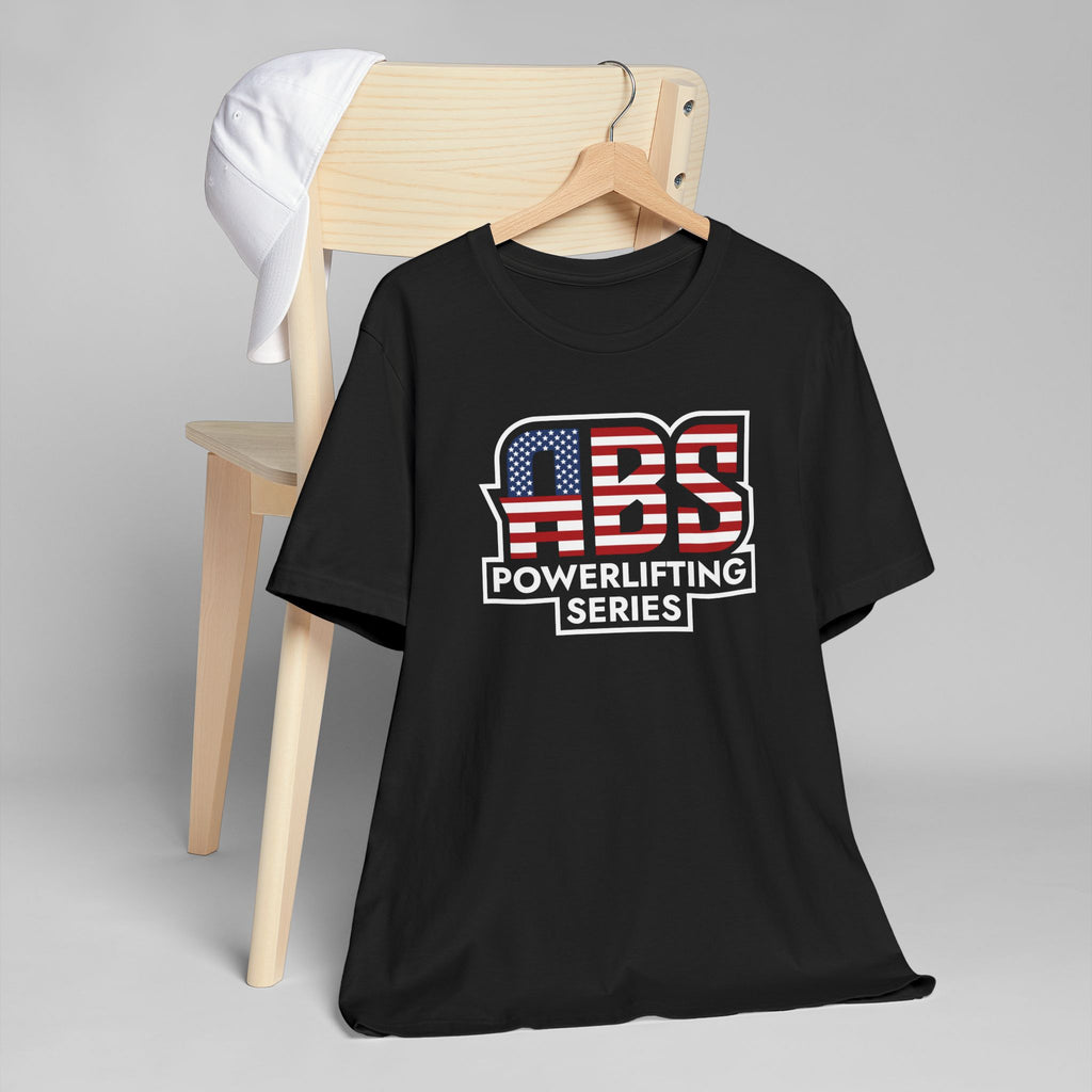 Powerlifting T-Shirt — "ABS Powerlifting Series" USA Flag Design