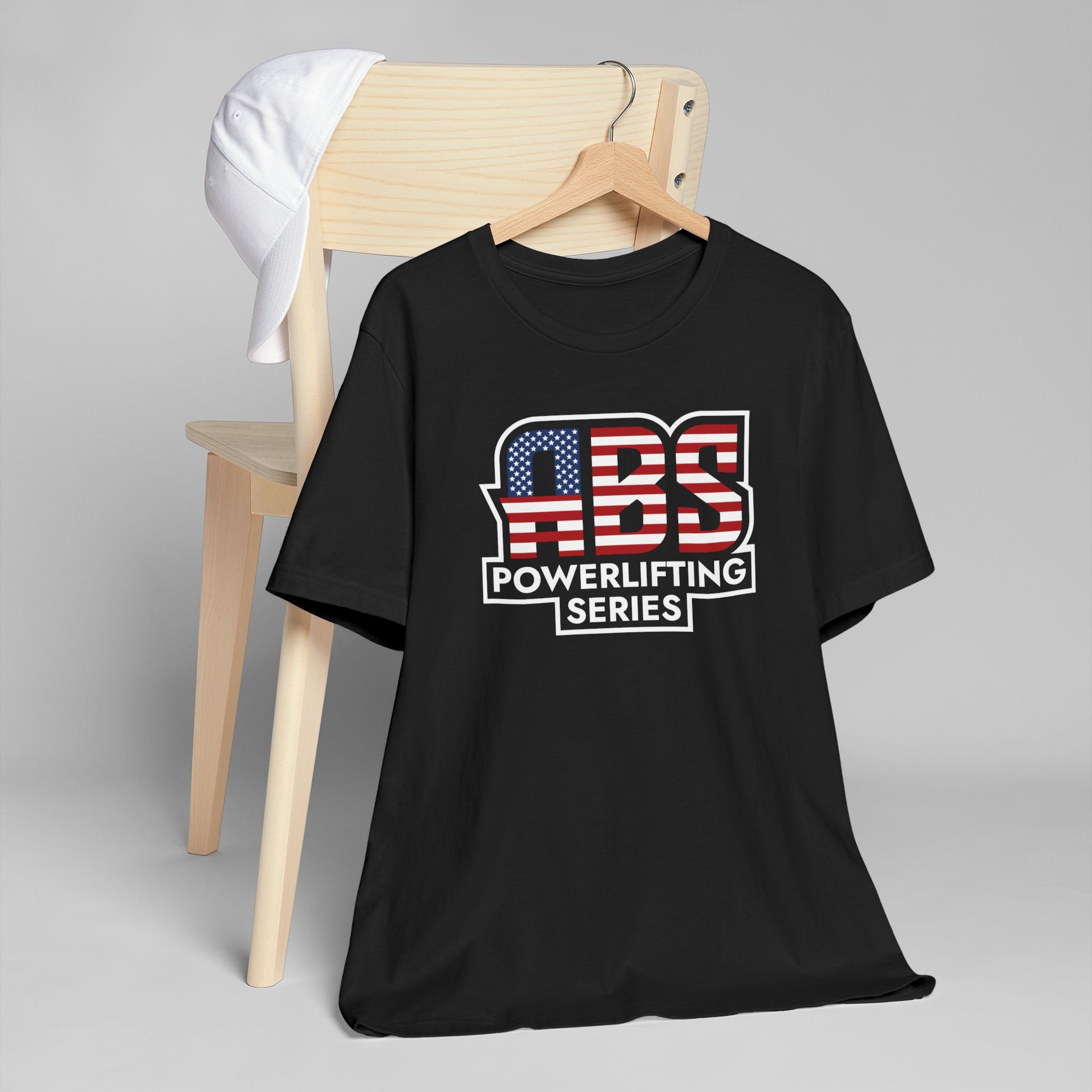 Powerlifting T-Shirt — "ABS Powerlifting Series" USA Flag Design