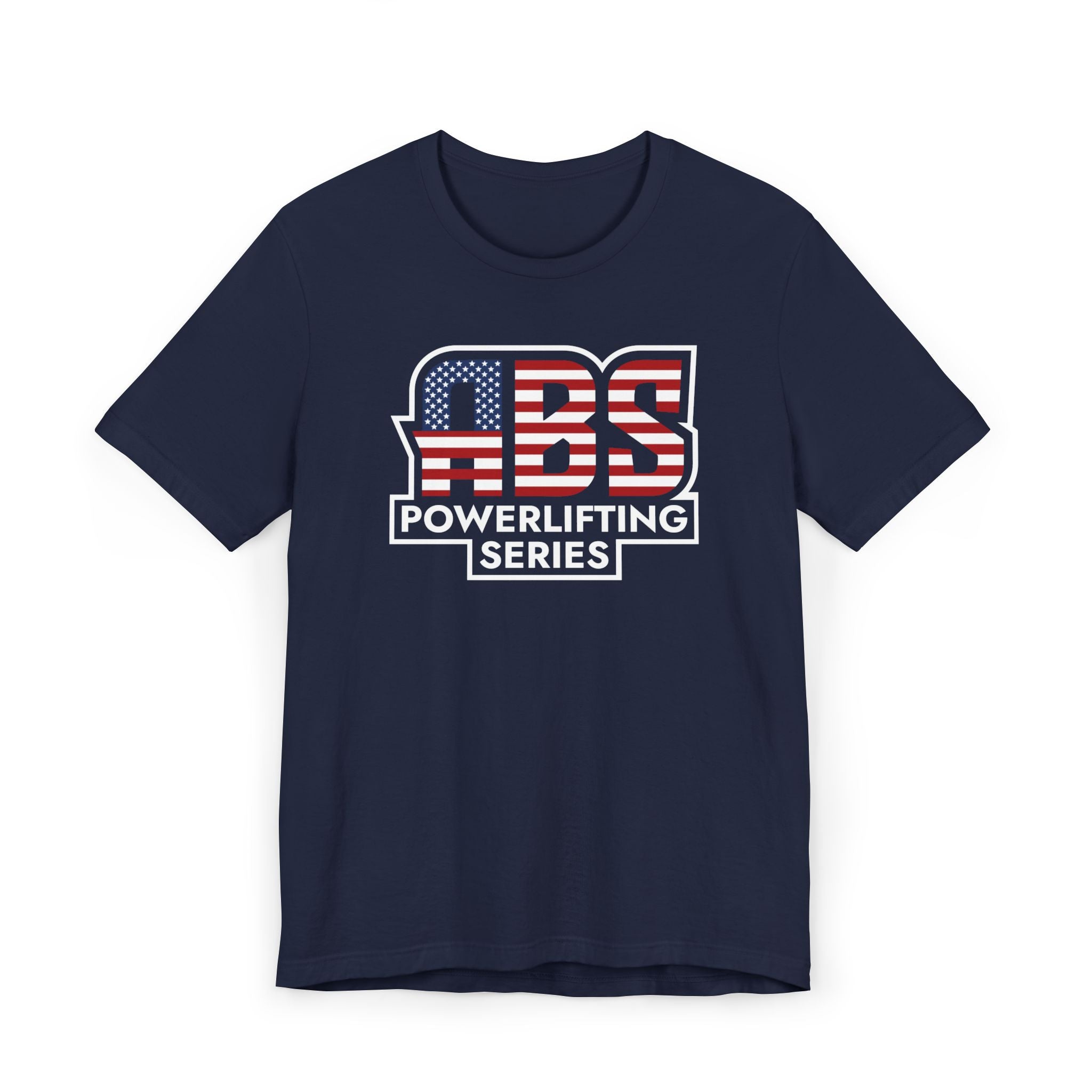 Powerlifting T-Shirt — "ABS Powerlifting Series" USA Flag Design