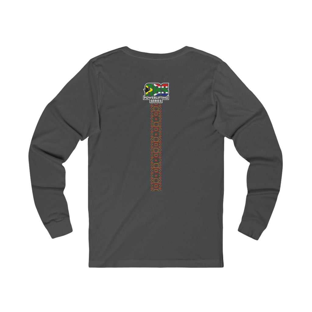 Long Sleeve Tee — South Africa Powerlifting Series Graphic Shirt (Afrocentric Pattern)