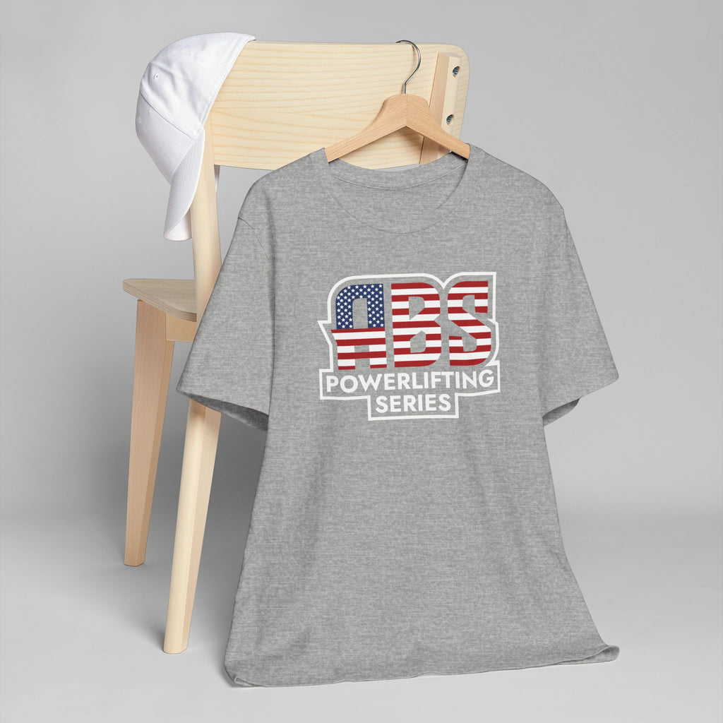 Powerlifting T-Shirt — "ABS Powerlifting Series" USA Flag Design
