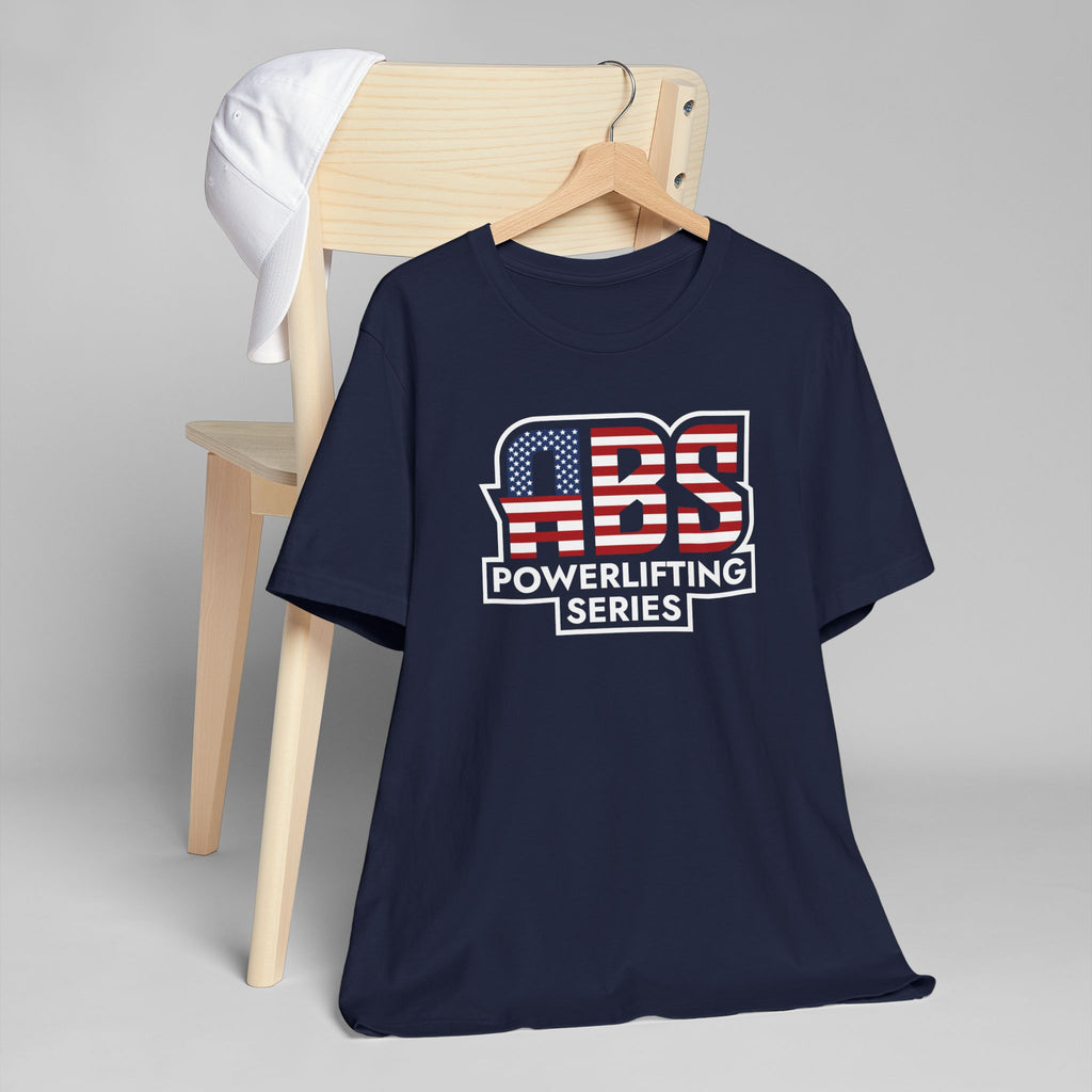 Powerlifting T-Shirt — "ABS Powerlifting Series" USA Flag Design