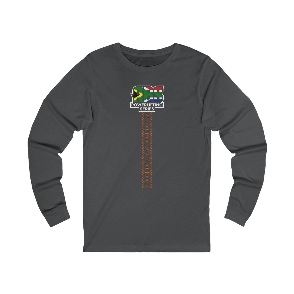 Long Sleeve Tee — South Africa Powerlifting Series Graphic Shirt (Afrocentric Pattern)