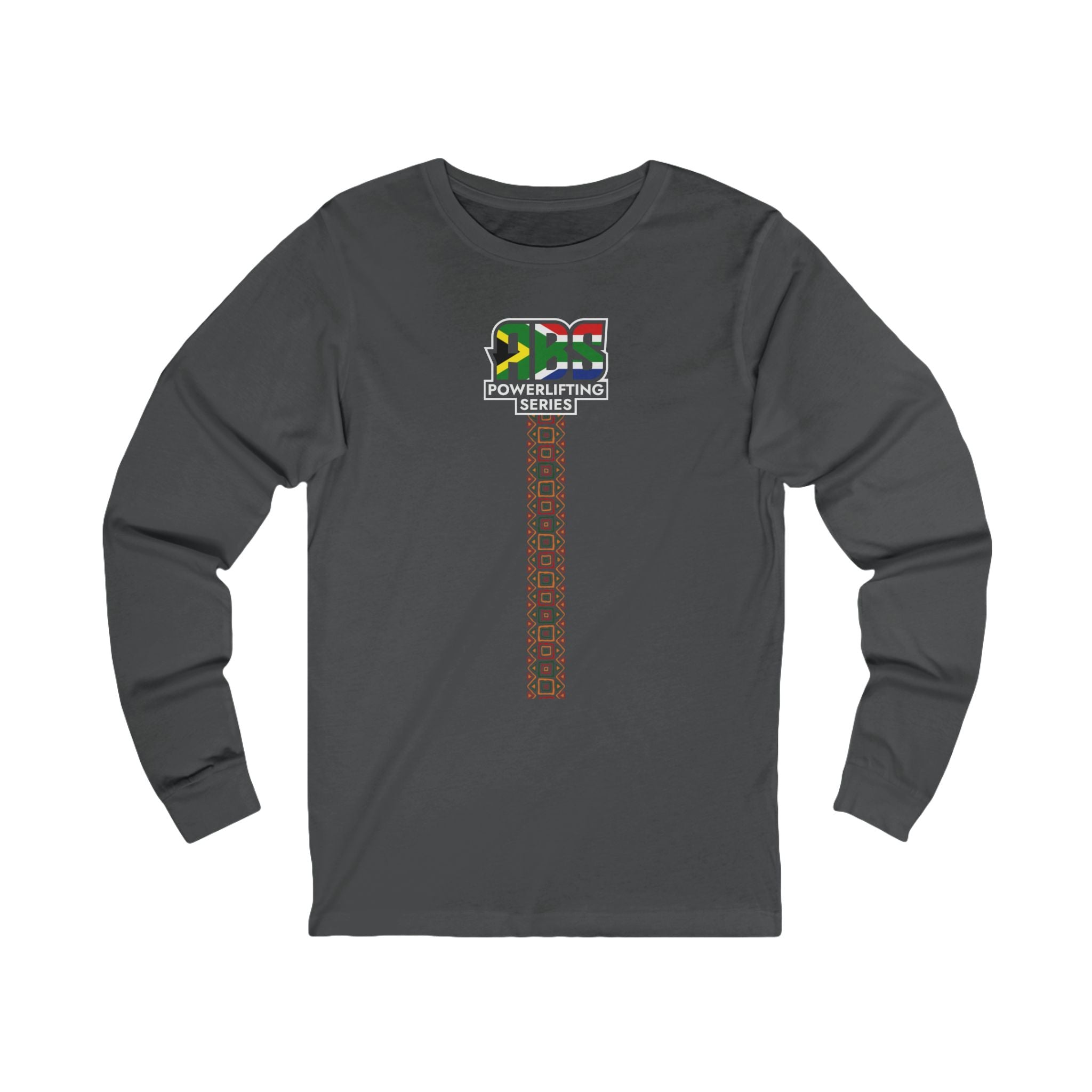 Long Sleeve Tee — South Africa Powerlifting Series Graphic Shirt (Afrocentric Pattern)