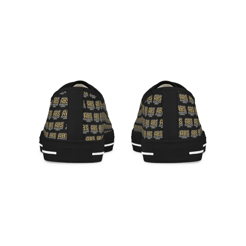 Men's Low Top Sneakers — Black Gold Pattern 'ABS' Accent