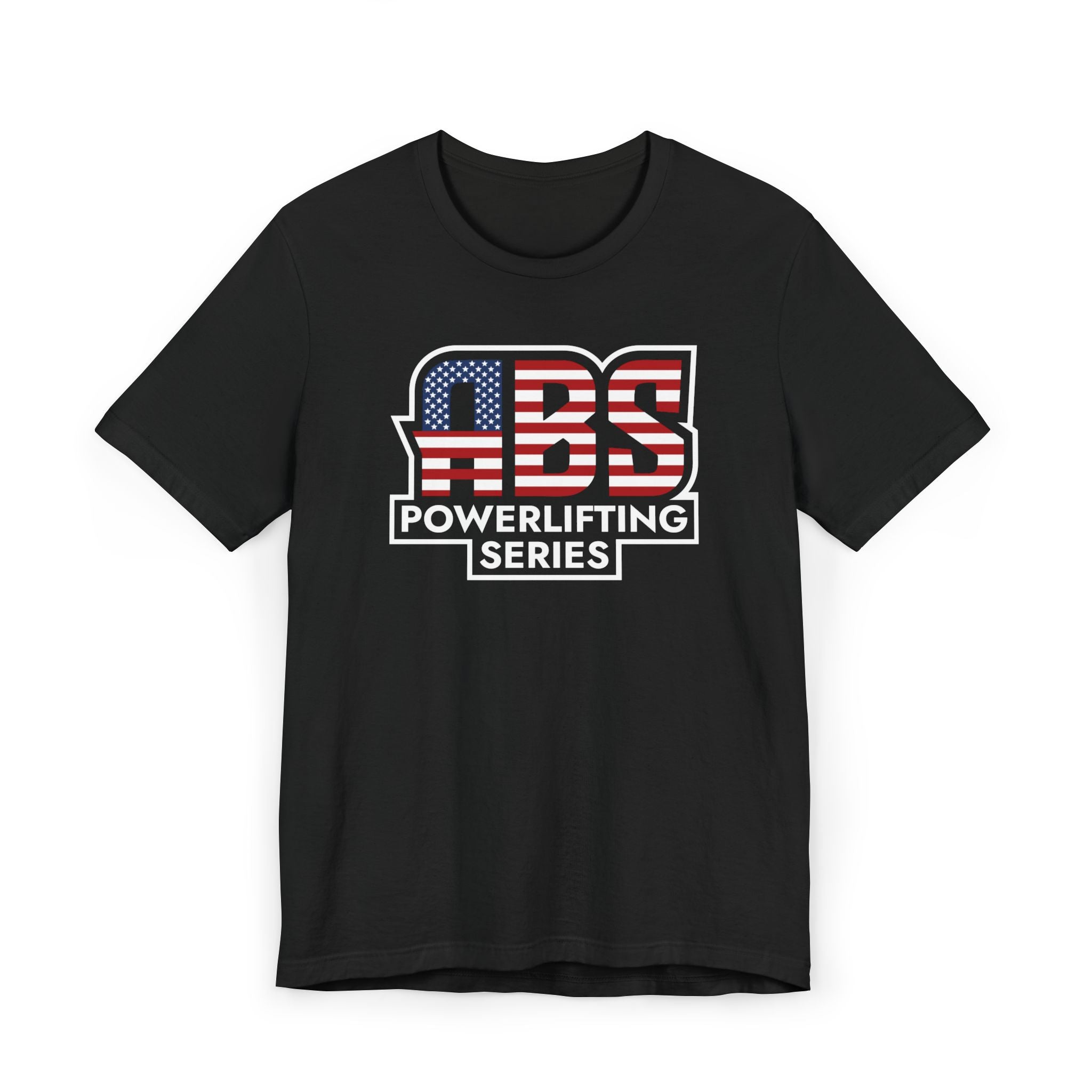 Powerlifting T-Shirt — "ABS Powerlifting Series" USA Flag Design