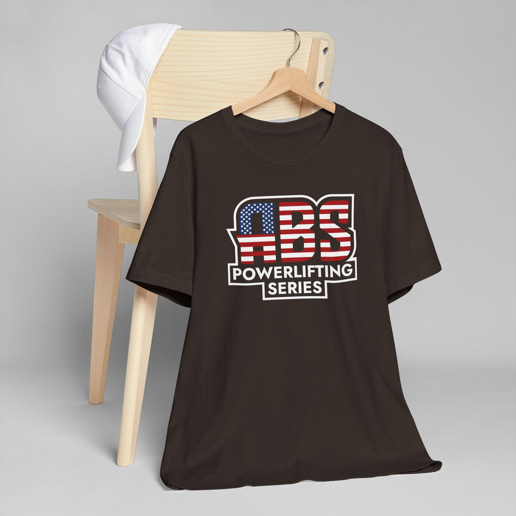 Powerlifting T-Shirt — "ABS Powerlifting Series" USA Flag Design