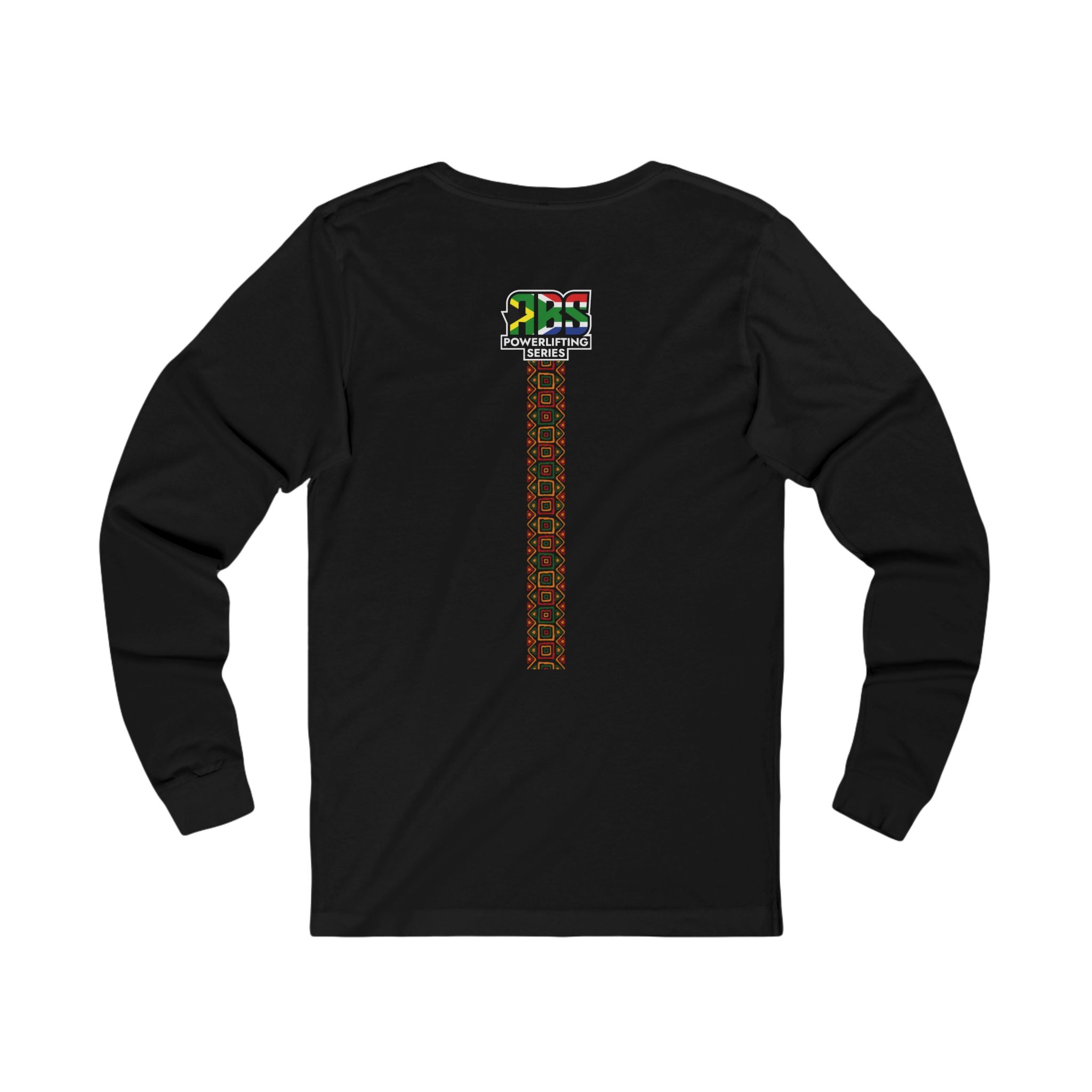 Long Sleeve Tee — South Africa Powerlifting Series Graphic Shirt (Afrocentric Pattern)