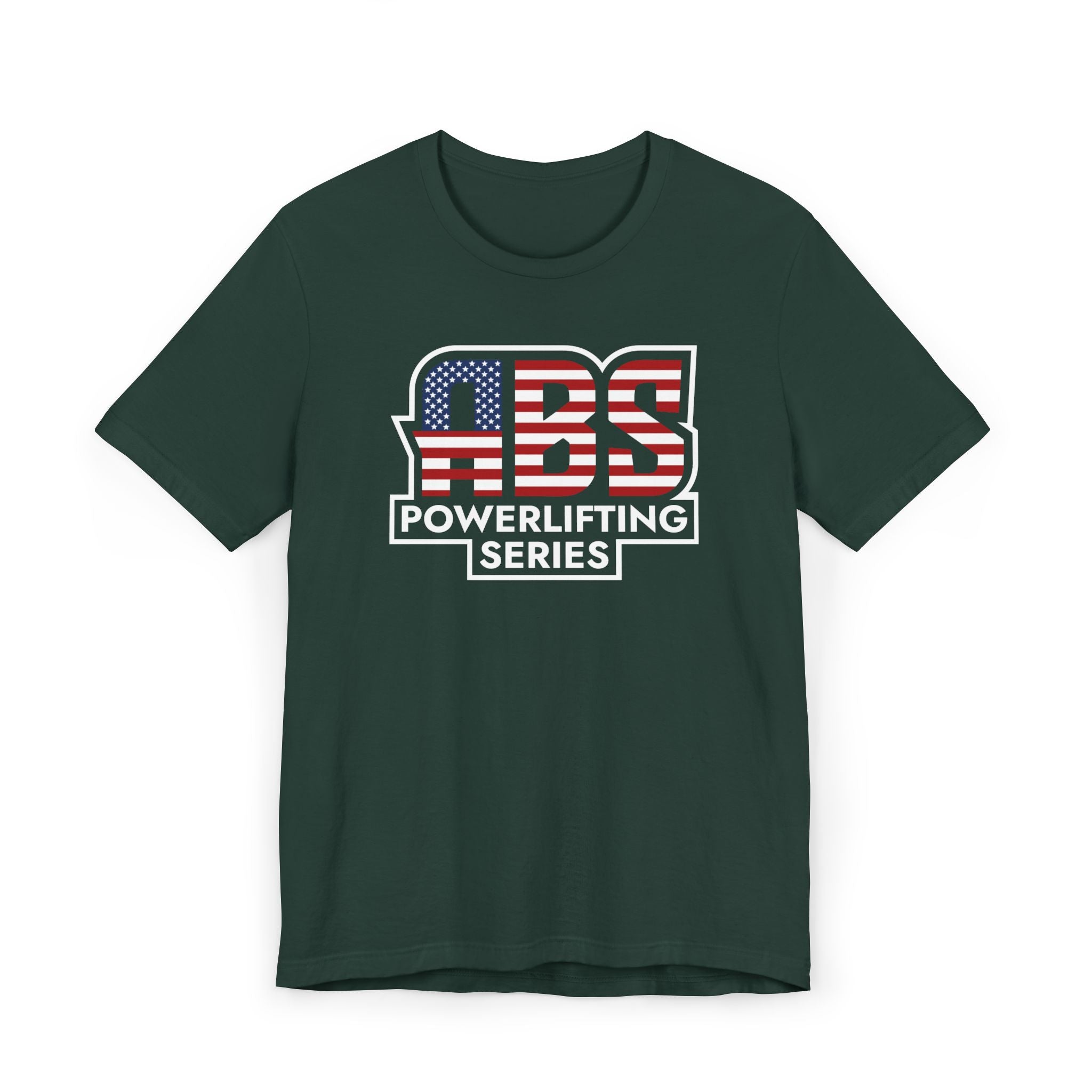 Powerlifting T-Shirt — "ABS Powerlifting Series" USA Flag Design