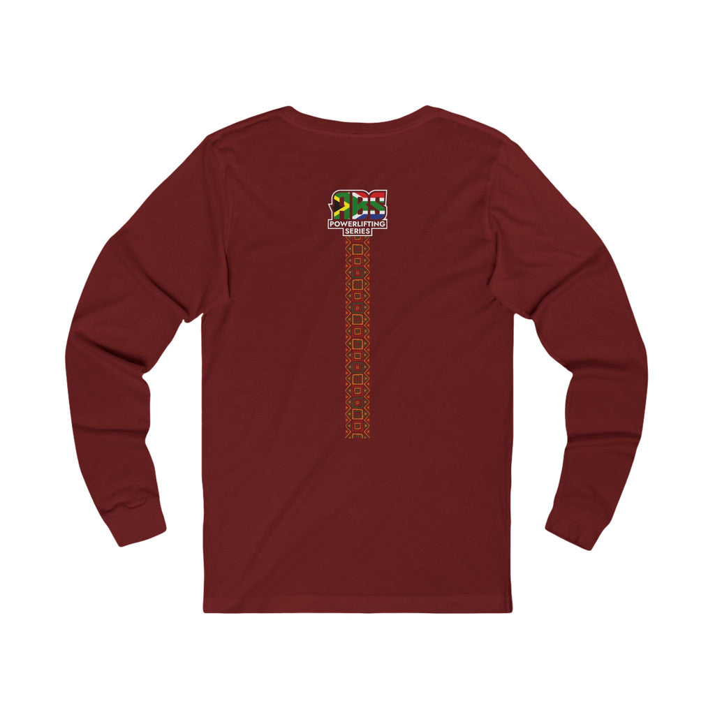 Long Sleeve Tee — South Africa Powerlifting Series Graphic Shirt (Afrocentric Pattern)