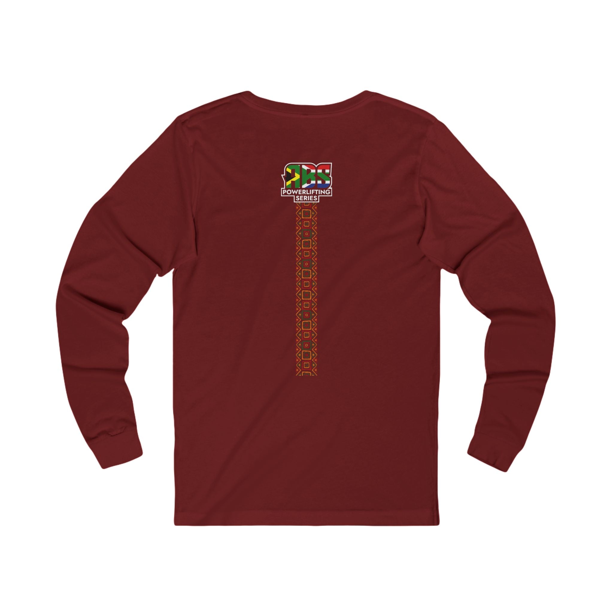 Long Sleeve Tee — South Africa Powerlifting Series Graphic Shirt (Afrocentric Pattern)