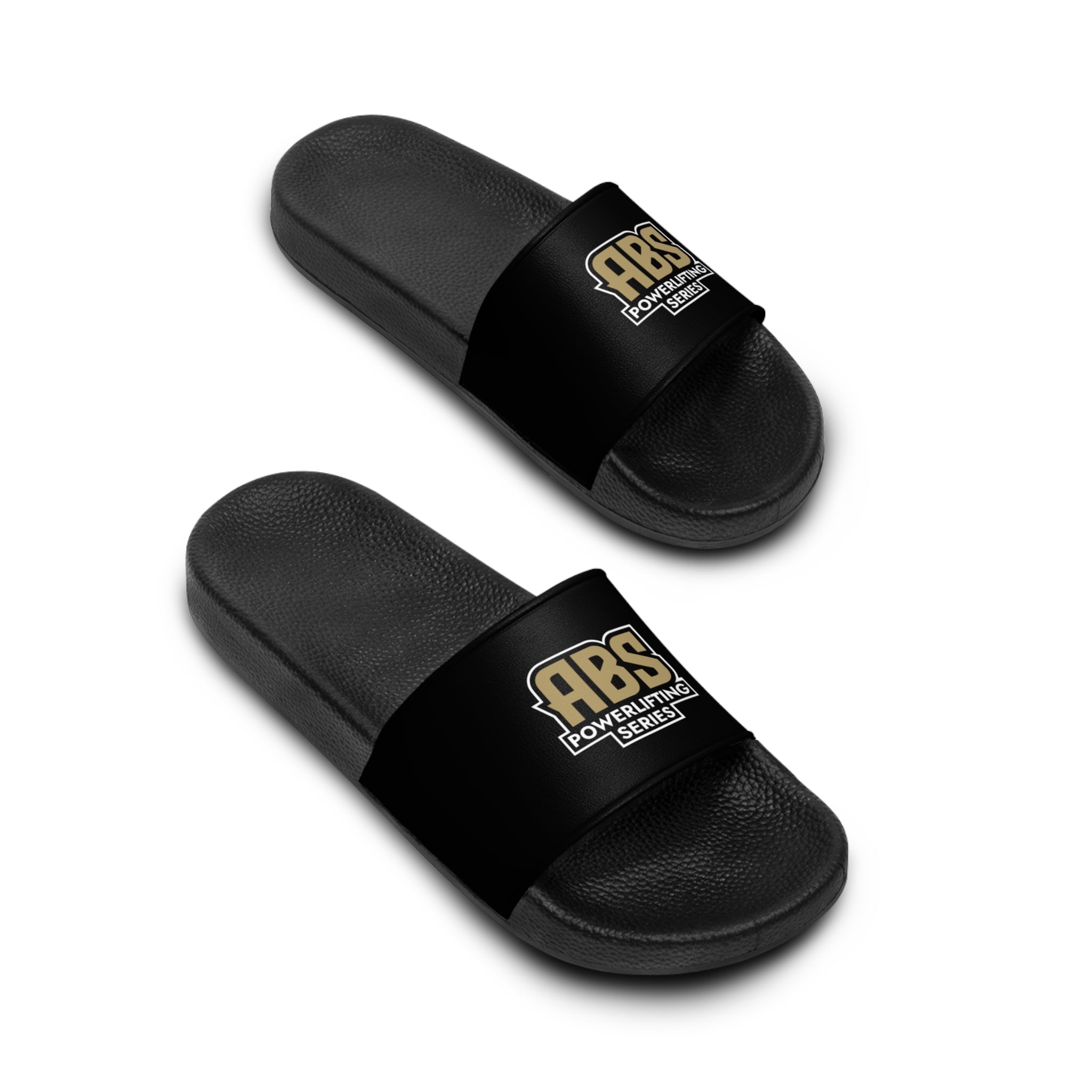 RBS Powerlifting Slides — Men's Black Athletic Slide Sandals