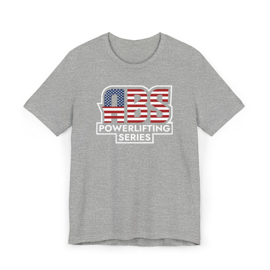 Powerlifting T-Shirt — "ABS Powerlifting Series" USA Flag Design