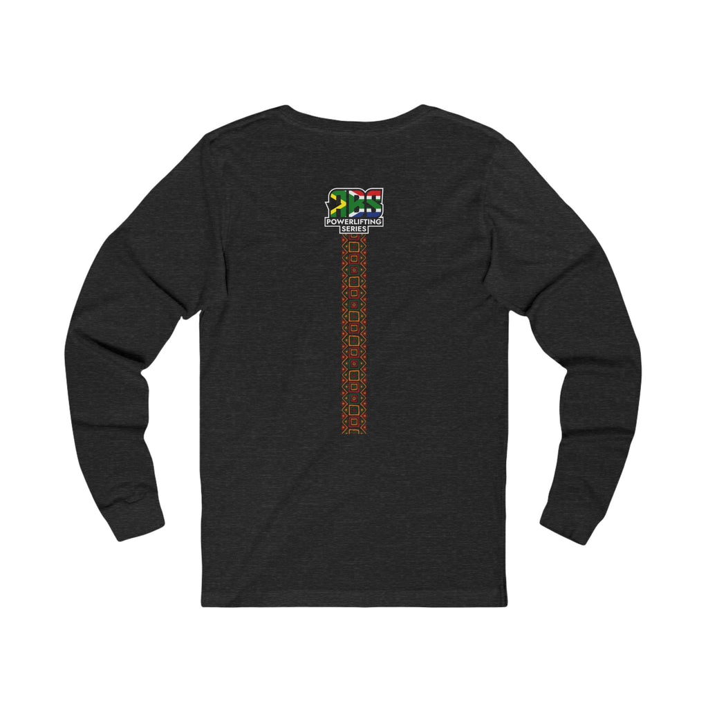 Long Sleeve Tee — South Africa Powerlifting Series Graphic Shirt (Afrocentric Pattern)