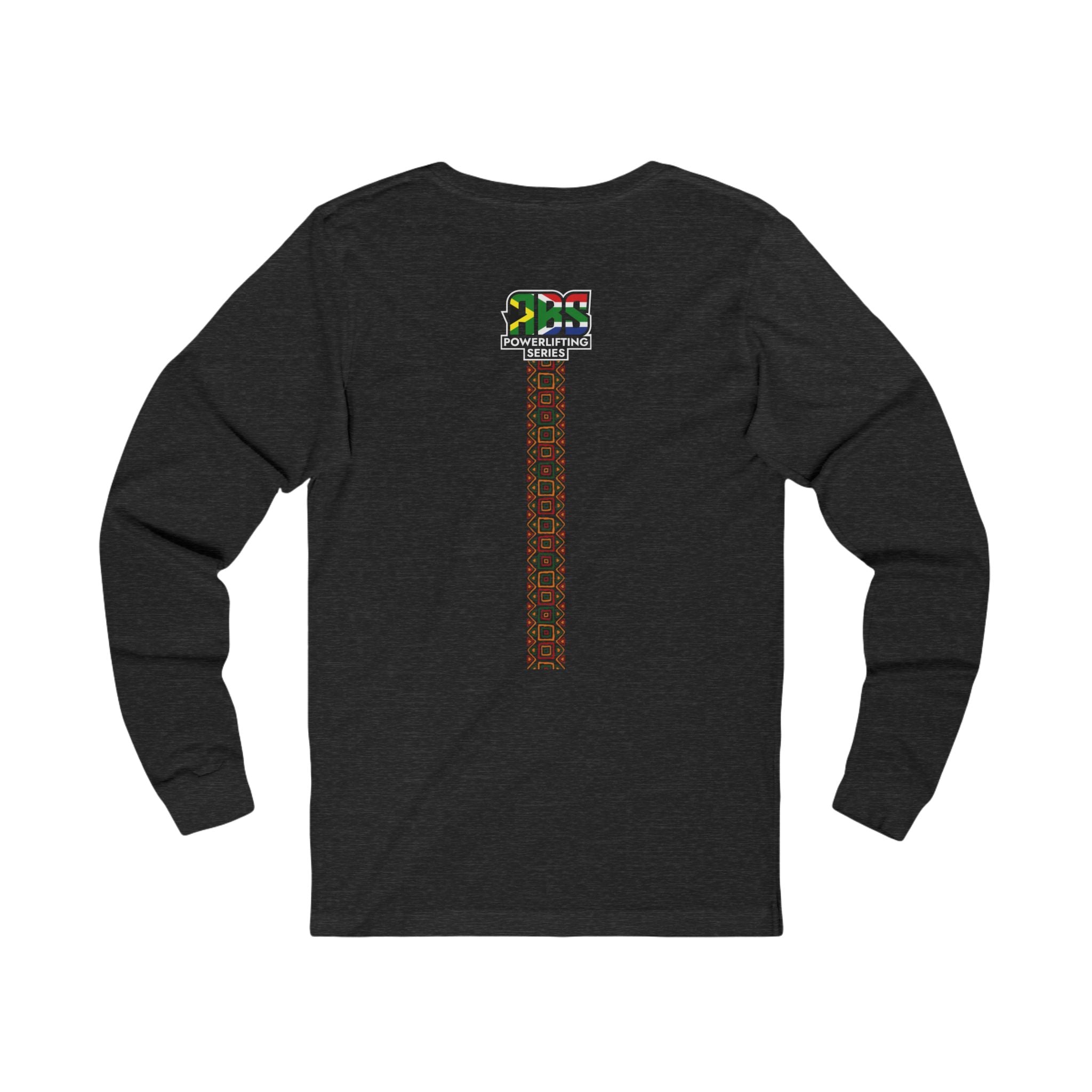 Long Sleeve Tee — South Africa Powerlifting Series Graphic Shirt (Afrocentric Pattern)