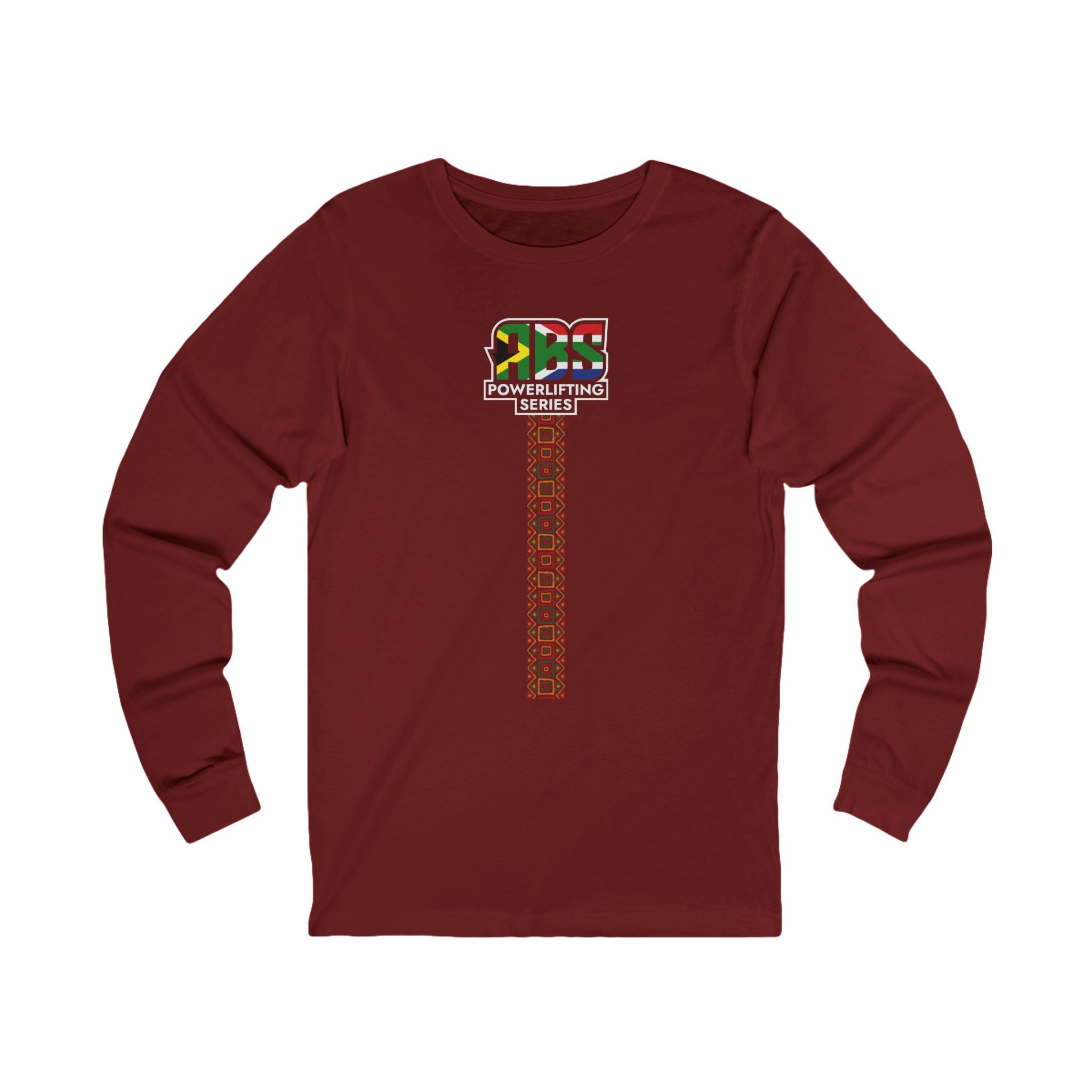 Long Sleeve Tee — South Africa Powerlifting Series Graphic Shirt (Afrocentric Pattern)